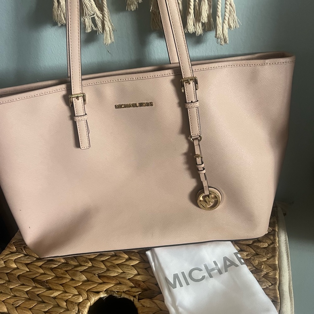 Michael Kors Pink Tote with Silver Hardware